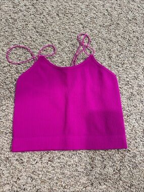 Fuchsia Ribbed Crop Top